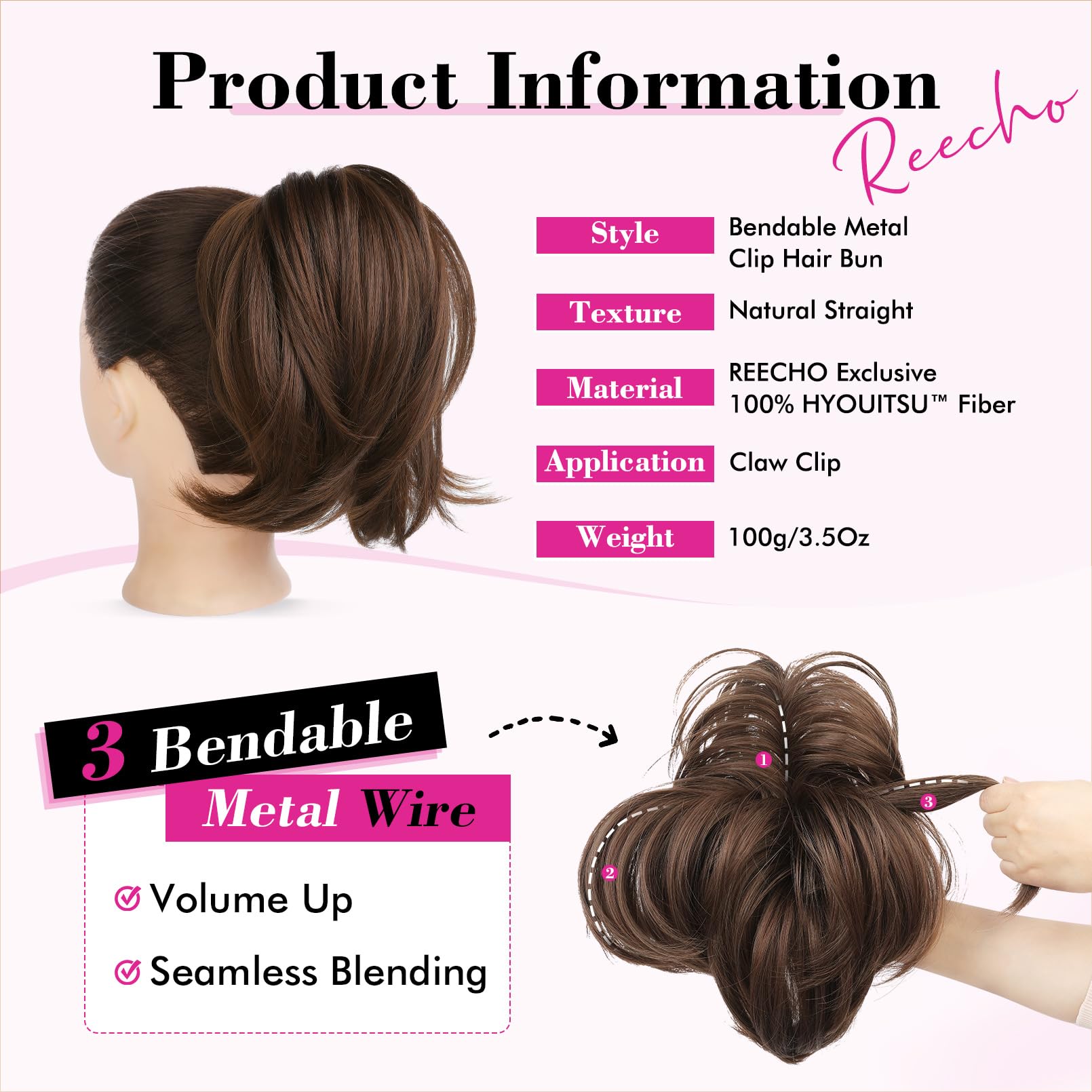 REECHO Messy Bun Hair Piece - Image 2