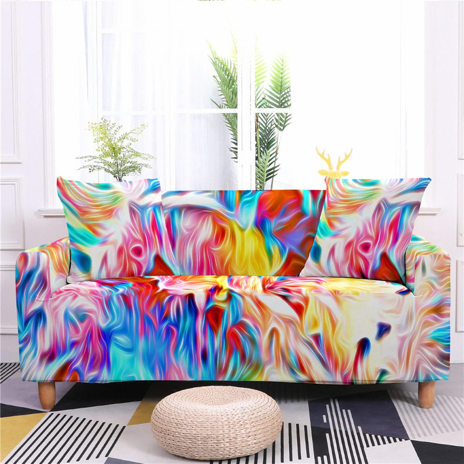 Housse de canapé extensible pour salon moderne et déco colorée