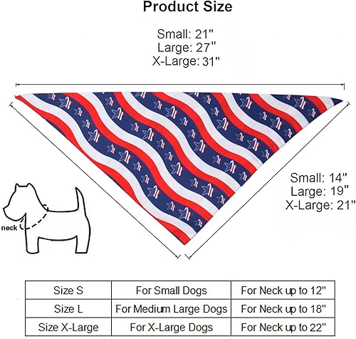 Miniatura 4 de PTDECOR Bandana para perro con la bandera estadounidense del 4 de julio, pañuelos reversibles triangulares para perros medianos y grandes (estilo 2,