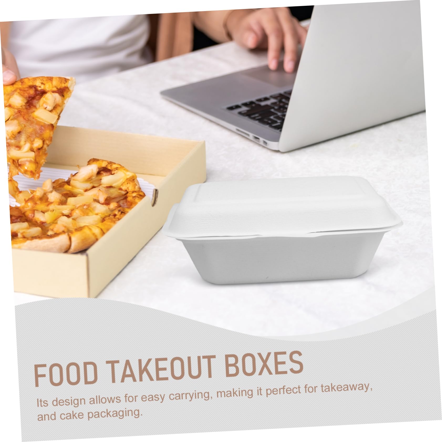 50piezas Cajas De Comida Desechables Envases Biodegradables Para Comida Para Llevar Perfectos Para Hamburguesas Snacks