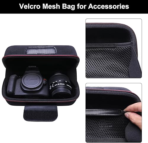 Miniatura 4 de LTGEM Estuche para cámara para Canon EOS Rebel T7  R50  R100  R50 V  T6  R8  R10  RP  SL3  R5  T100 DSLR SLR y lente de 18-55mm18-45mm con correa