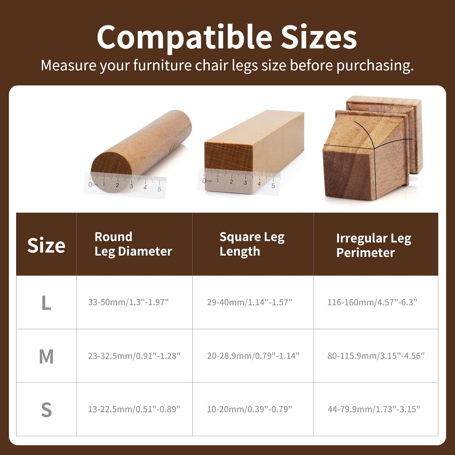 Chair Leg Floor Protectors, 24 Pack Silicone Furniture Pads for Hardwood Floors, Anti-Scratch Furniture Sliders Felt Pads, Noise-Reducing Chair Feet Covers, Table Legs Fit Sizes to(1.3" to 1.97")