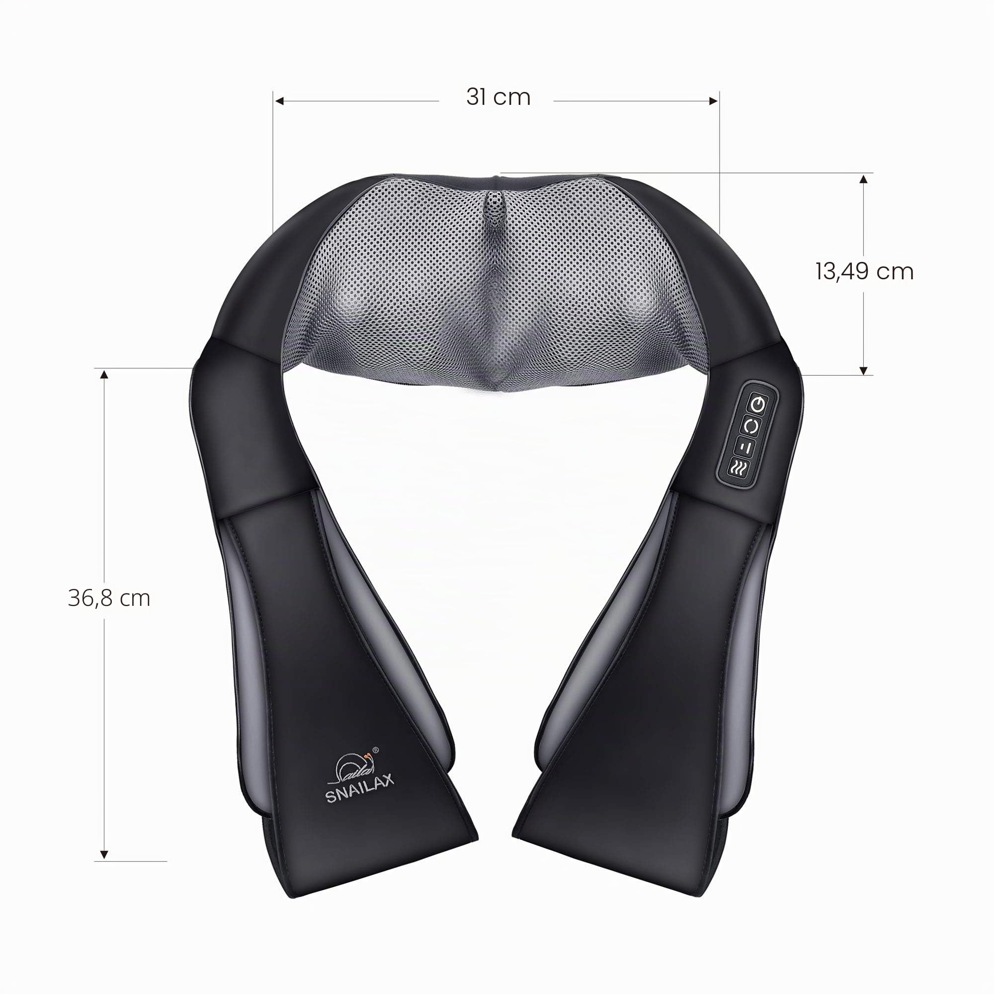 SNAILAX Appareil de massage pour le cou sans fil - Masseur pour épaules et cou chauffant, massage de la nuque et du dos, taille, pied, oreiller de massage électrique Cadeau Noël/Femme/Homme