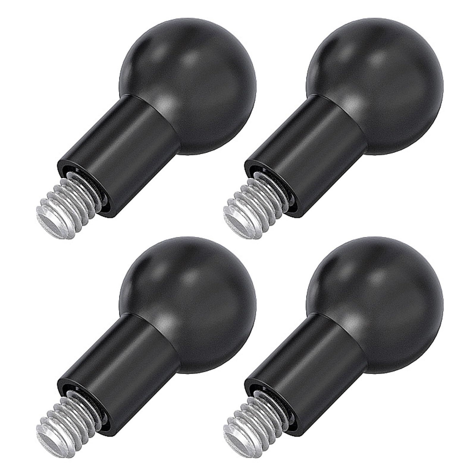 Maxtonser Pack of 4pcs 17mm Ball Head Adapters with 1/4 Inch Screw for Action Cameras DSLR Phone and Tablet Mount Compatibility
