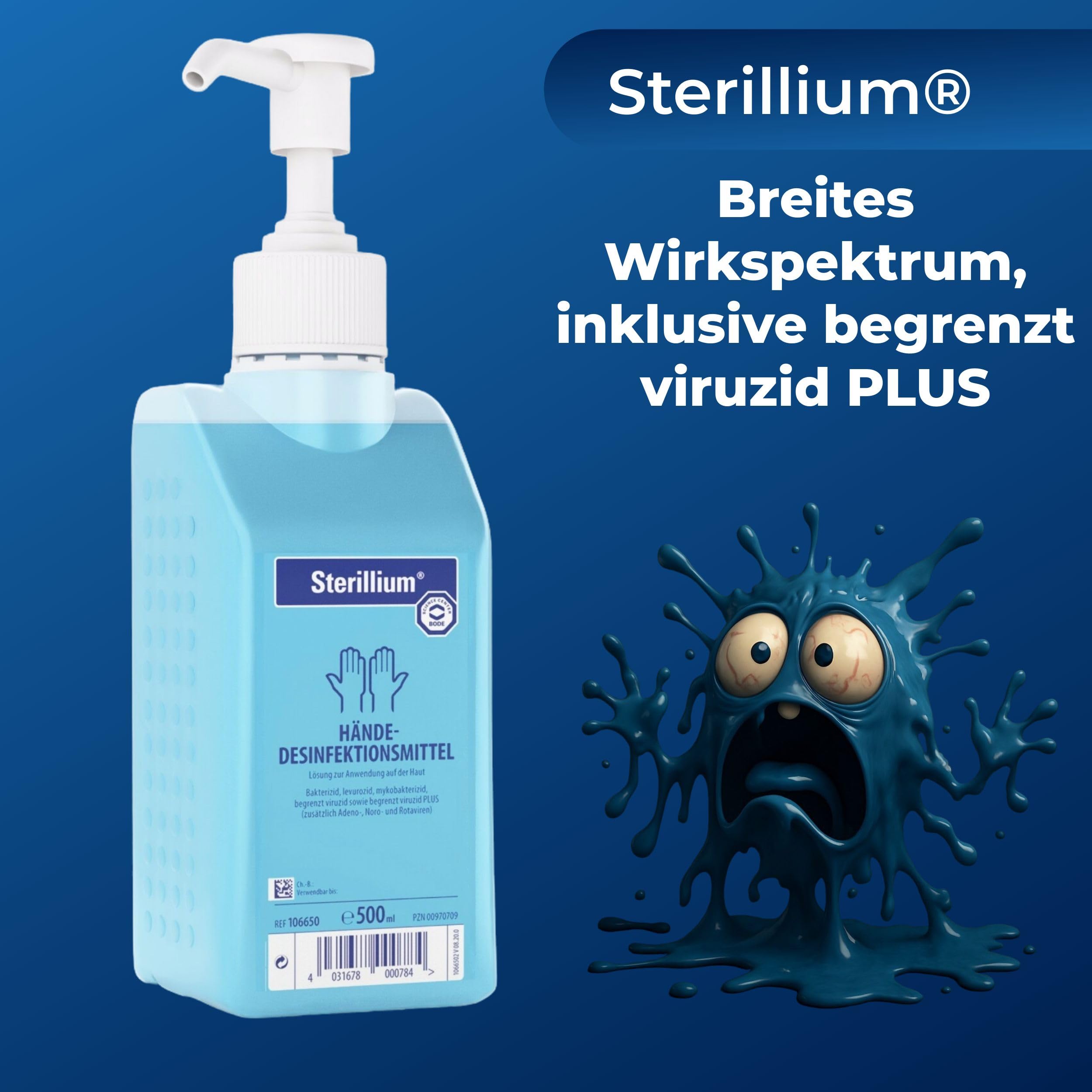 Dosierpumpen (3 Stück) mit Sterillium Händedesinfektionsmittel (3 x 500 ml)