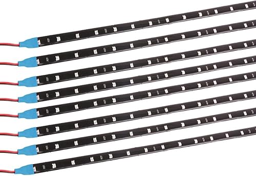Miniatura 11 de Yolu Tira de luz LED súper brillante de 11.8 in 15SMD flexible e impermeable para decoración interior y exterior de automóvil, luz DRL para correr