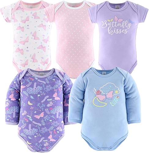 Miniatura 3 de The Peanutshell Juego de regalo de canastilla para bebé, 30 piezas, ropa de bebé niña recién nacida a 9 meses, mariposa morada