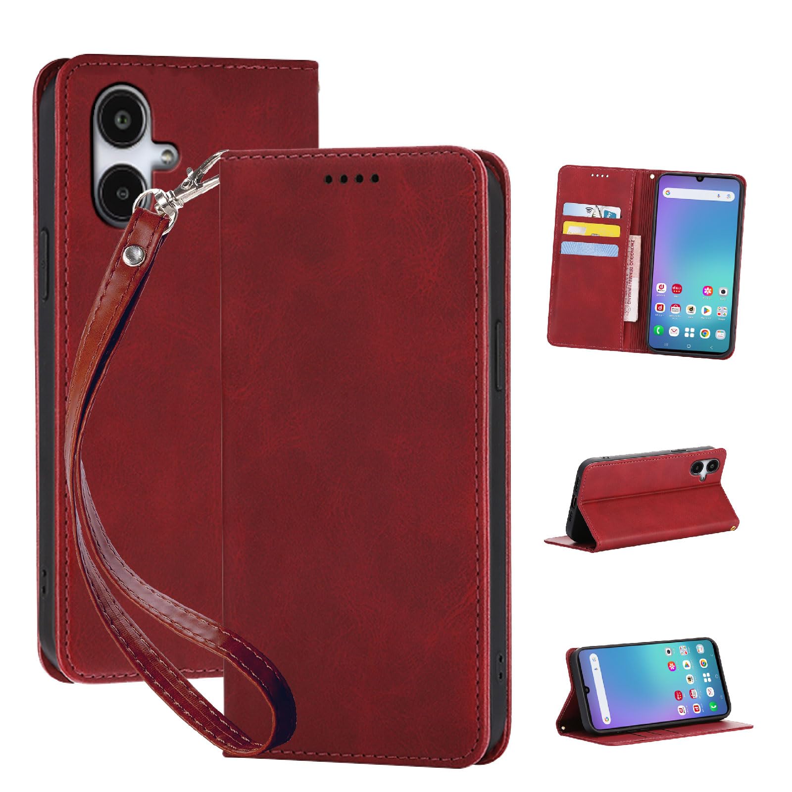 Seninhi 対応 Galaxy A25 5G 用の ケース 手帳型 SC-53F SCG33 スマホケース ギャラクシーA25 5G 携帯ケースgalaxya25 ケース 財布型 耐衝撃 カード収納 高級PUレザー マグネット スタンド機能付き おしゃれ 携帯カバー ワインレッドXNWA25RPG