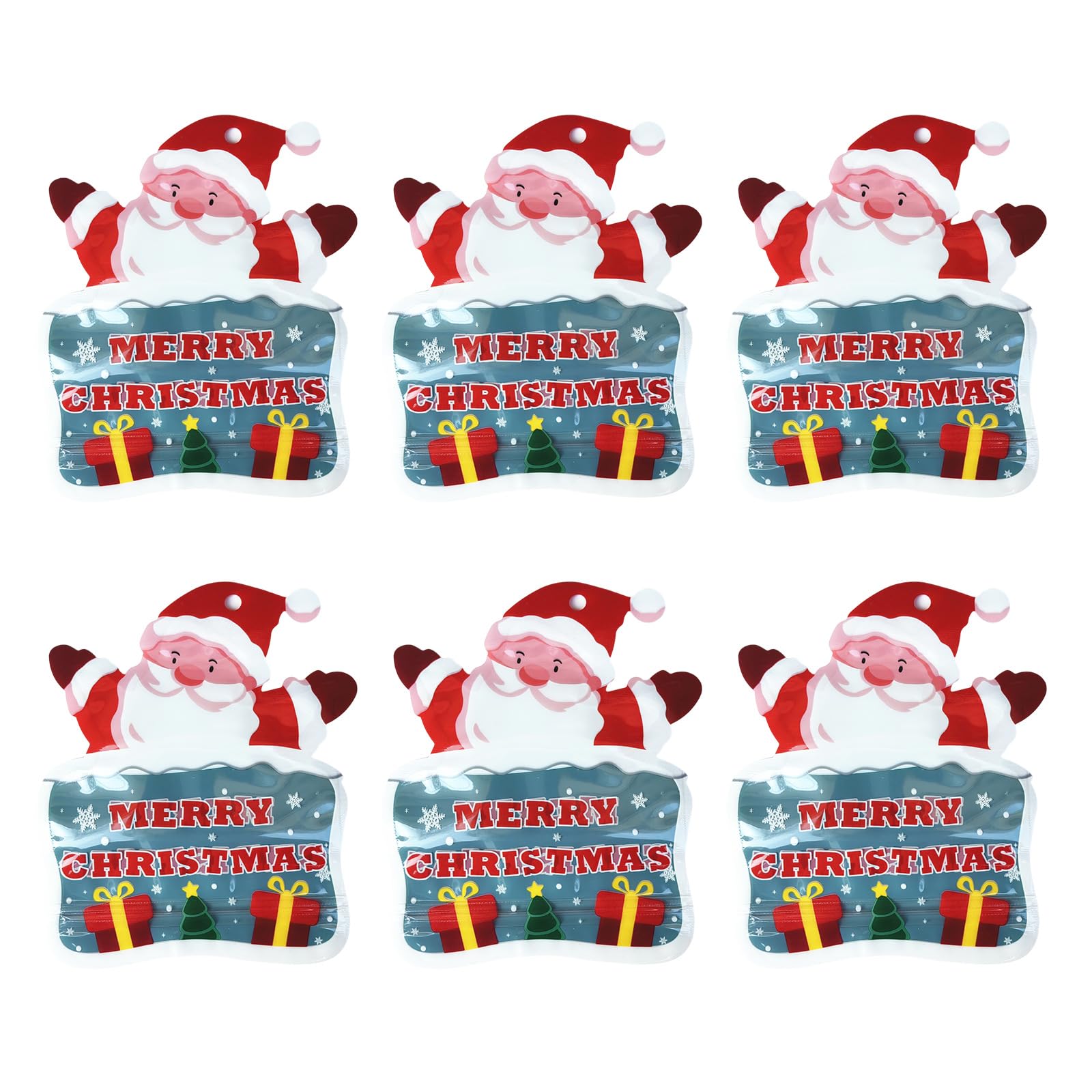 Yhplxyuus Of 6 Festives Christmas Holiday Present Bags Practical Gift Wrapping Bags Stylish Candy and Toy Storage Container Seasonal Celebration Accessories
