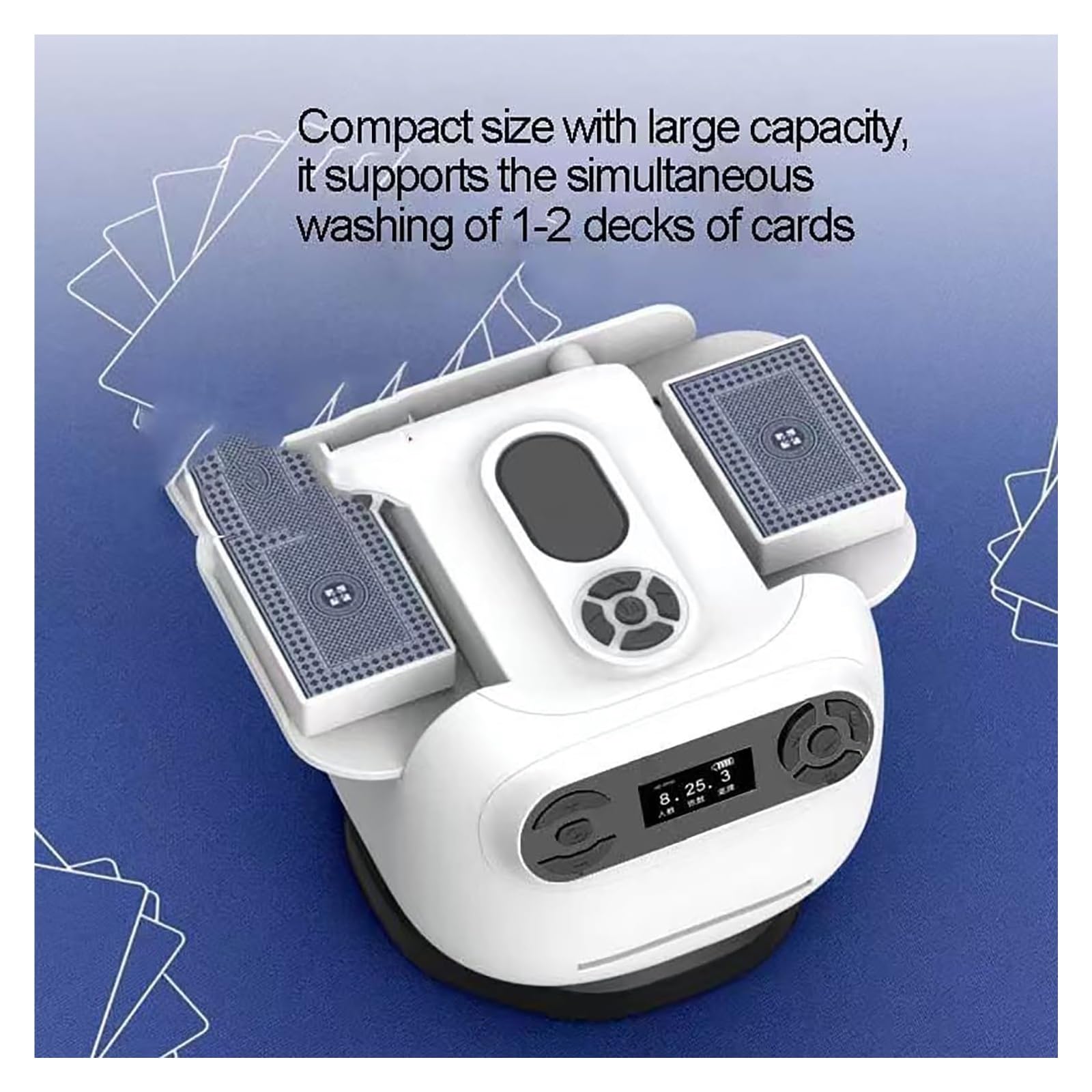 Shuffler automatico di carte e dealer, macchina da poker elettrica 2 in 1 per 8 giocatori, auto-shuffling con display LCD per riunioni di famiglia