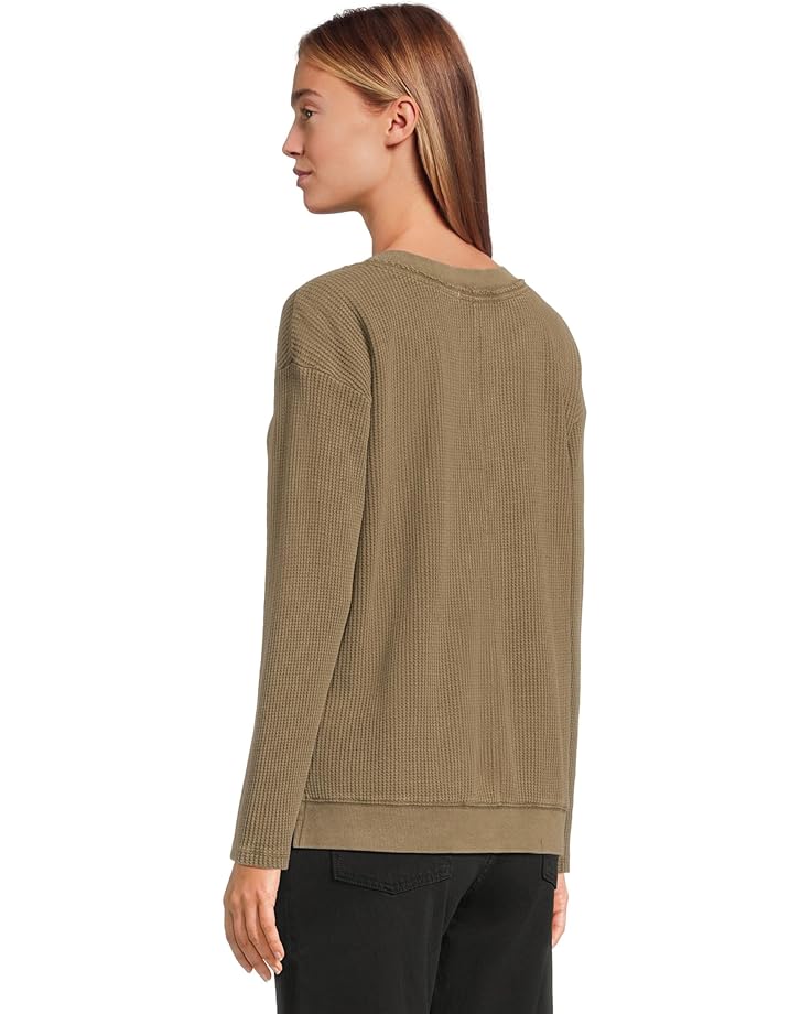 Mod-o-doc Long Sleeve Open V-neck Waffle Top - #3 of 5
