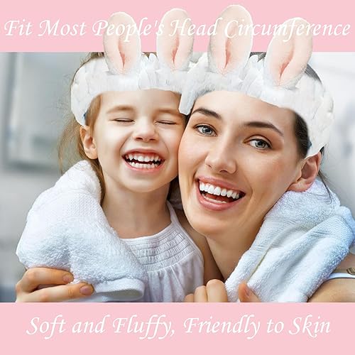Miniatura 4 de Diadema de spa, diadema de maquillaje con lazo para lavar la cara, alta elasticidad, lazo de forro polar coral, diademas para el cuidado de la piel