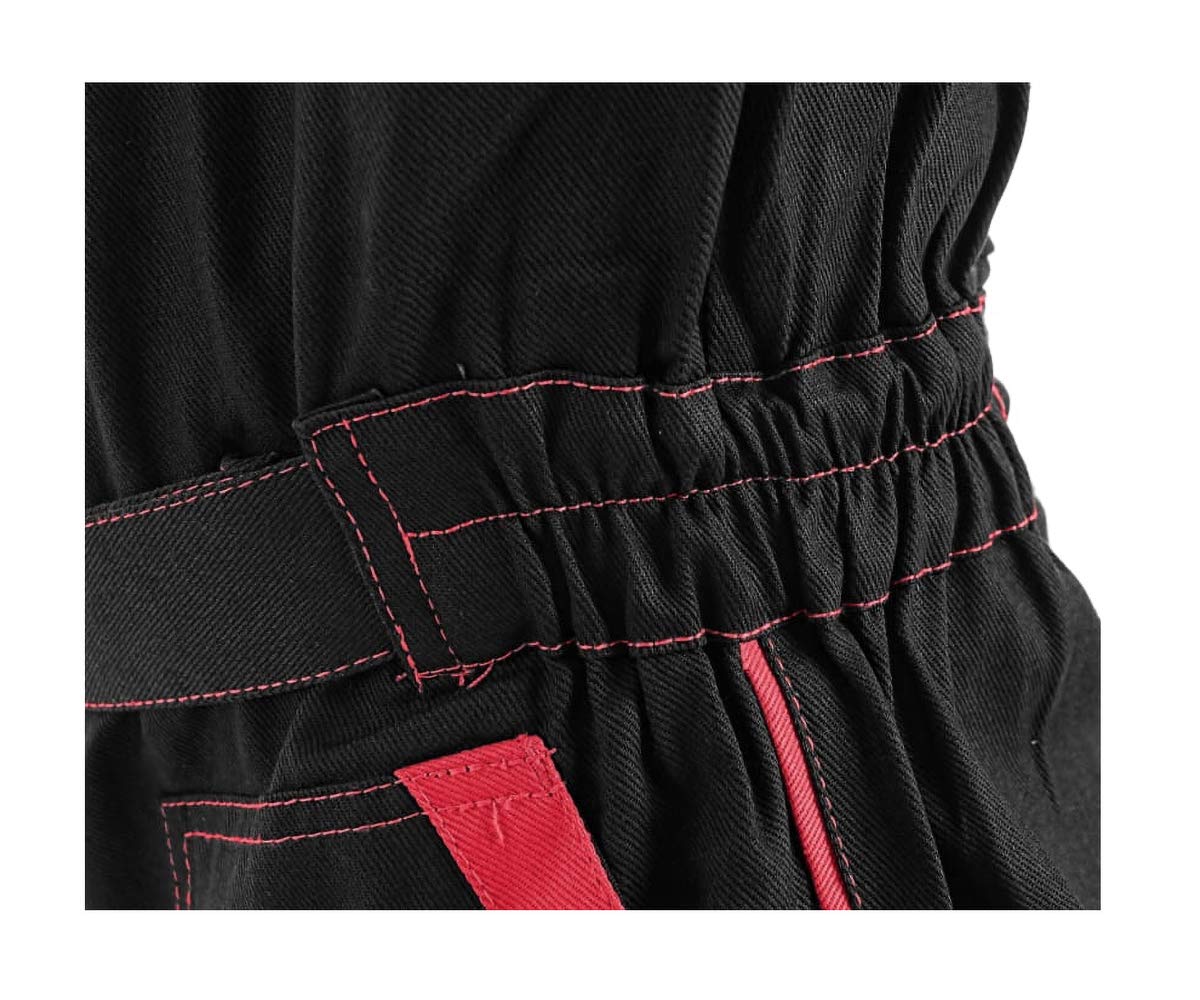 LUXY Canis CXS Robert Combinaison de travail pour homme avec fermeture éclair Combinaison une pièce pour peintre en coton Jardinier Rallye Combiné Mécanicien Poches Vêtements de protection Noir avec
