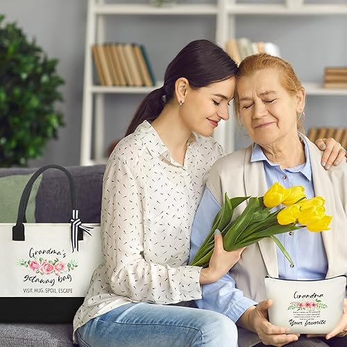 Miniatura 5 de 3 piezas de regalos para abuela, regalos de cumpleaños para abuela, regalos de Navidad para la mejor abuela del mundo, taza aislada de 20 onzas con