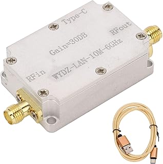RF WideBand Amplifier Low Noise Amplifier LNA 10M‑6Ghz High Gain SMA Female Connector for FM Broadcasting Remote Control Receivers Signal Amplifiers