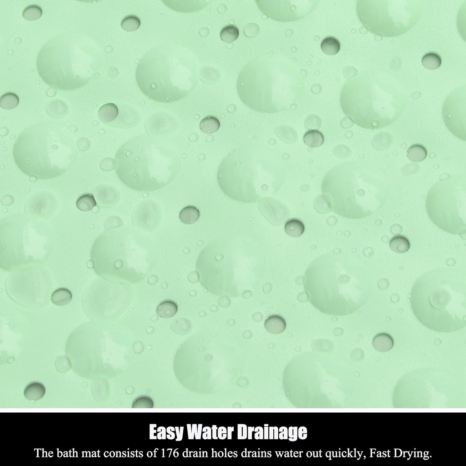 Bathtub and Shower Mats, 28 x 15 Inch Non-Slip Bath Mat, Machine Washable Bath Tub Mat with Suction Cups & Drain Holes for Bathroom, Beige - Image 3