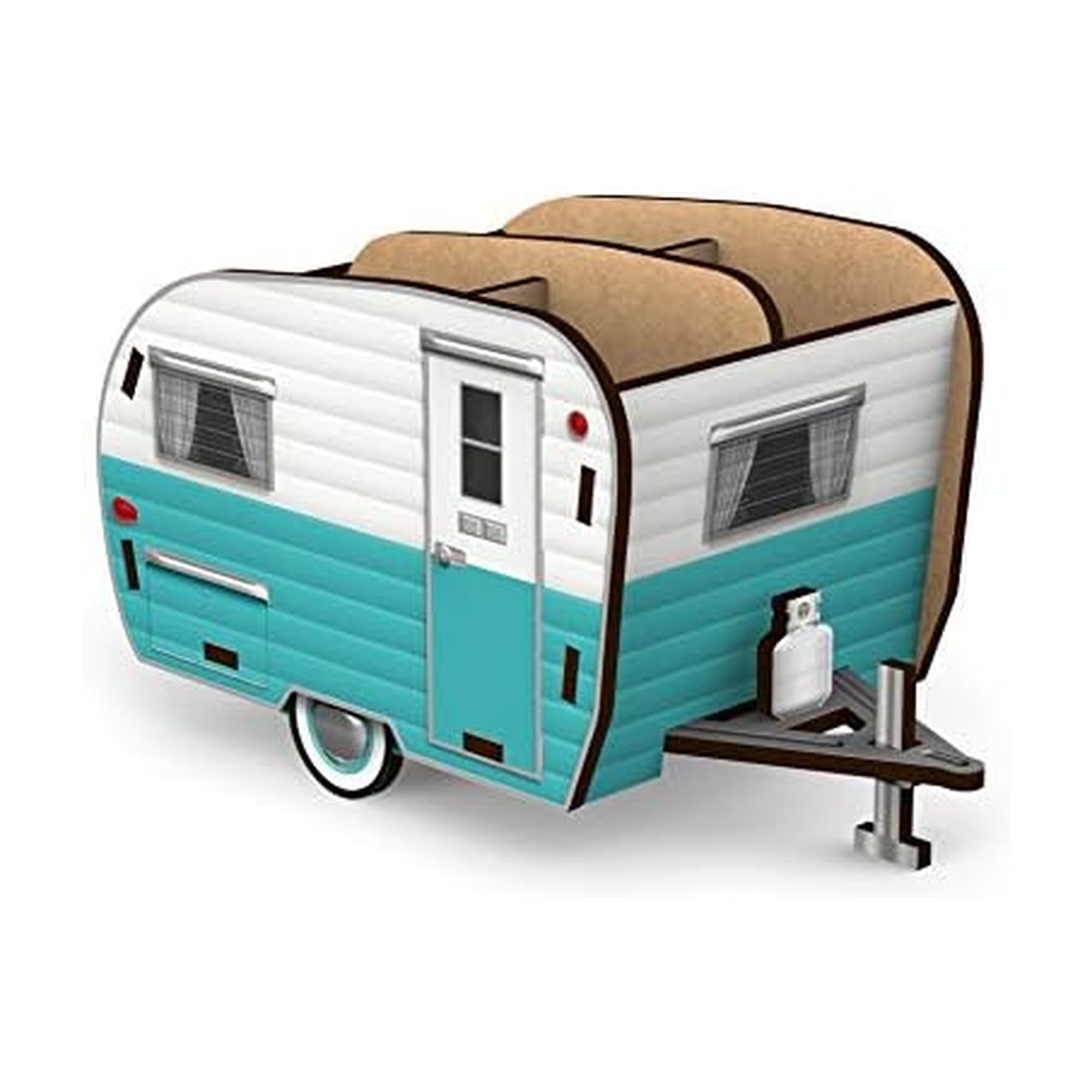Genuine Fred Happy Camper Vintage Camper Kalemlik, Beyaz ve Mavi (5242680)