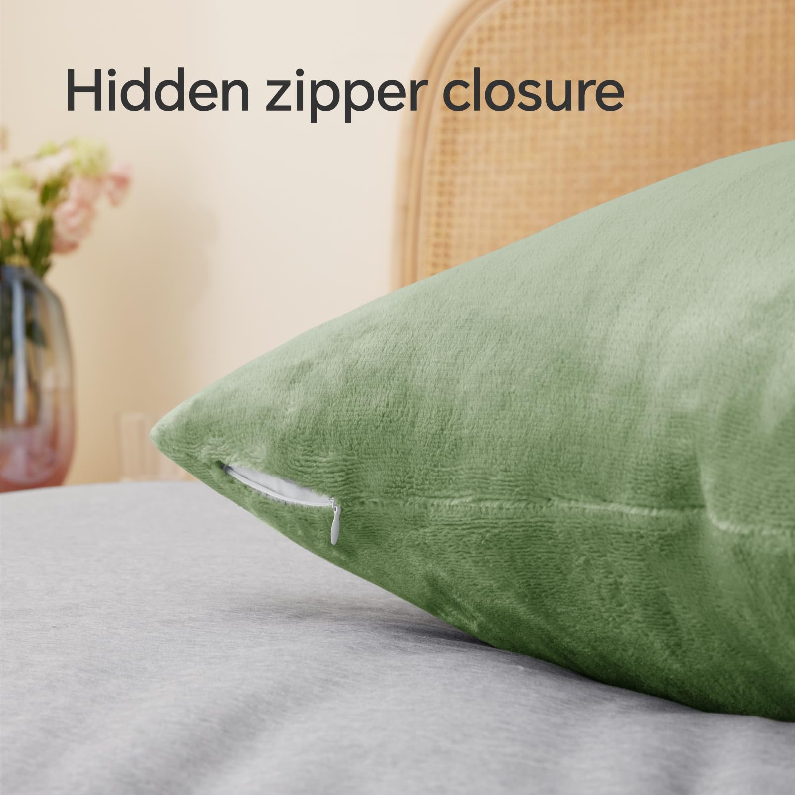 BEDELITE Flannel Pillowcases Standard Set Of 2 - Super Soft Fleece, Zipper Closure, 20x26 Inches, Navy, Cozy For Bed & Couch