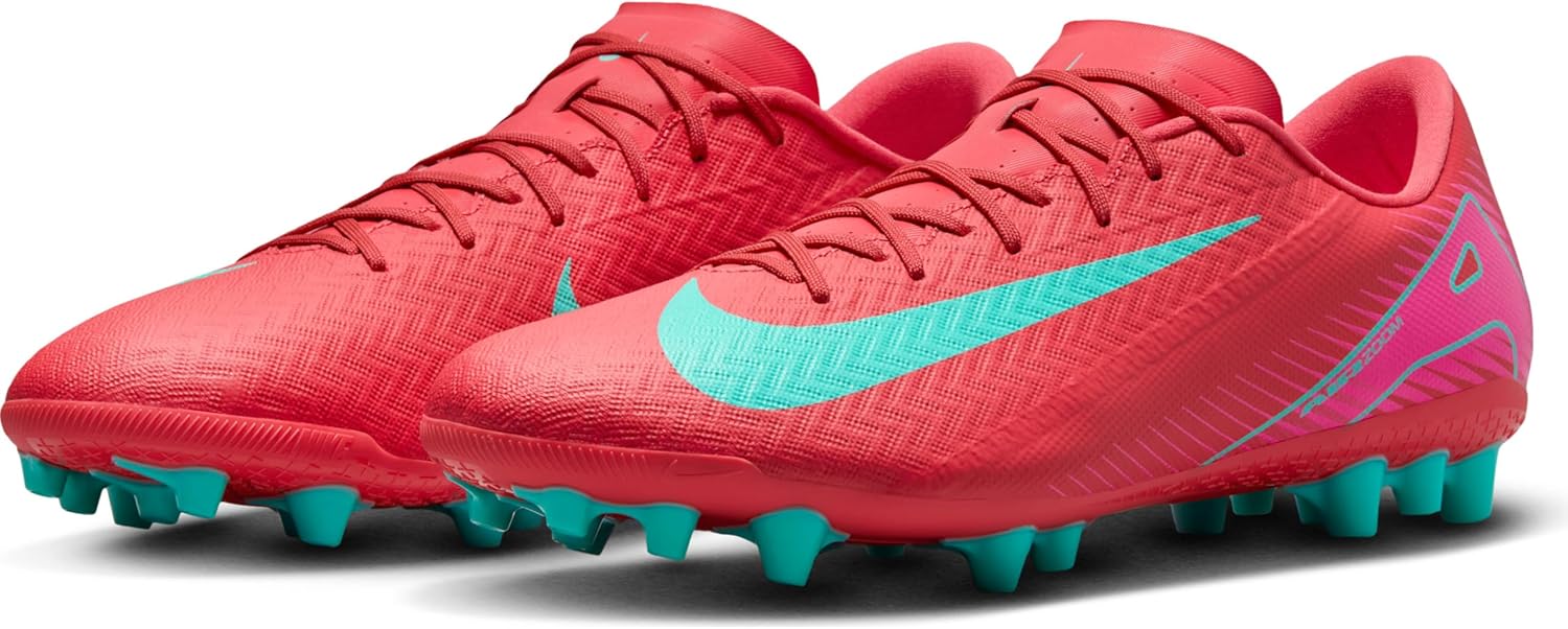 Nike Mercurial Vapor 16 Academy AG Low-Top Soccer Cleats (FQ8364-800, Ember Glow/Aurora Green) Size 11