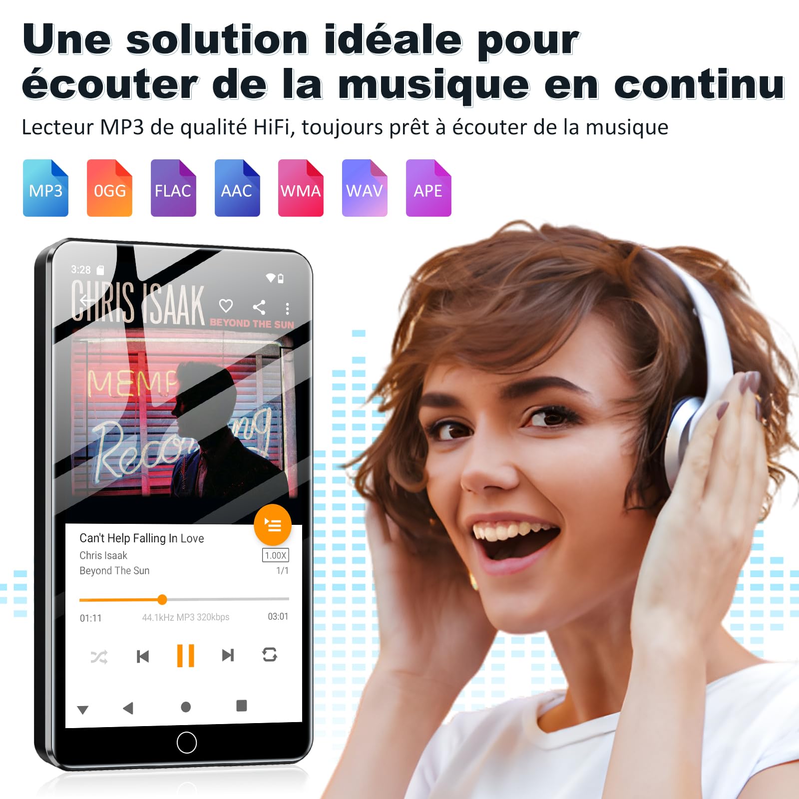 16 Go Lecteur MP3 avec Bluetooth WiFi et écran Tactile 4.02"