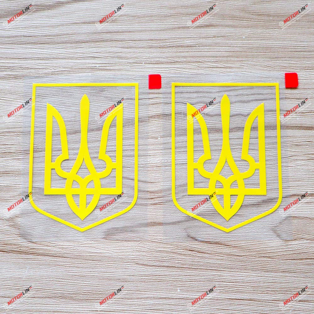 KW Vinyl Ukraine World Flag Coat of Arms Truck Car Window Bumper Sti