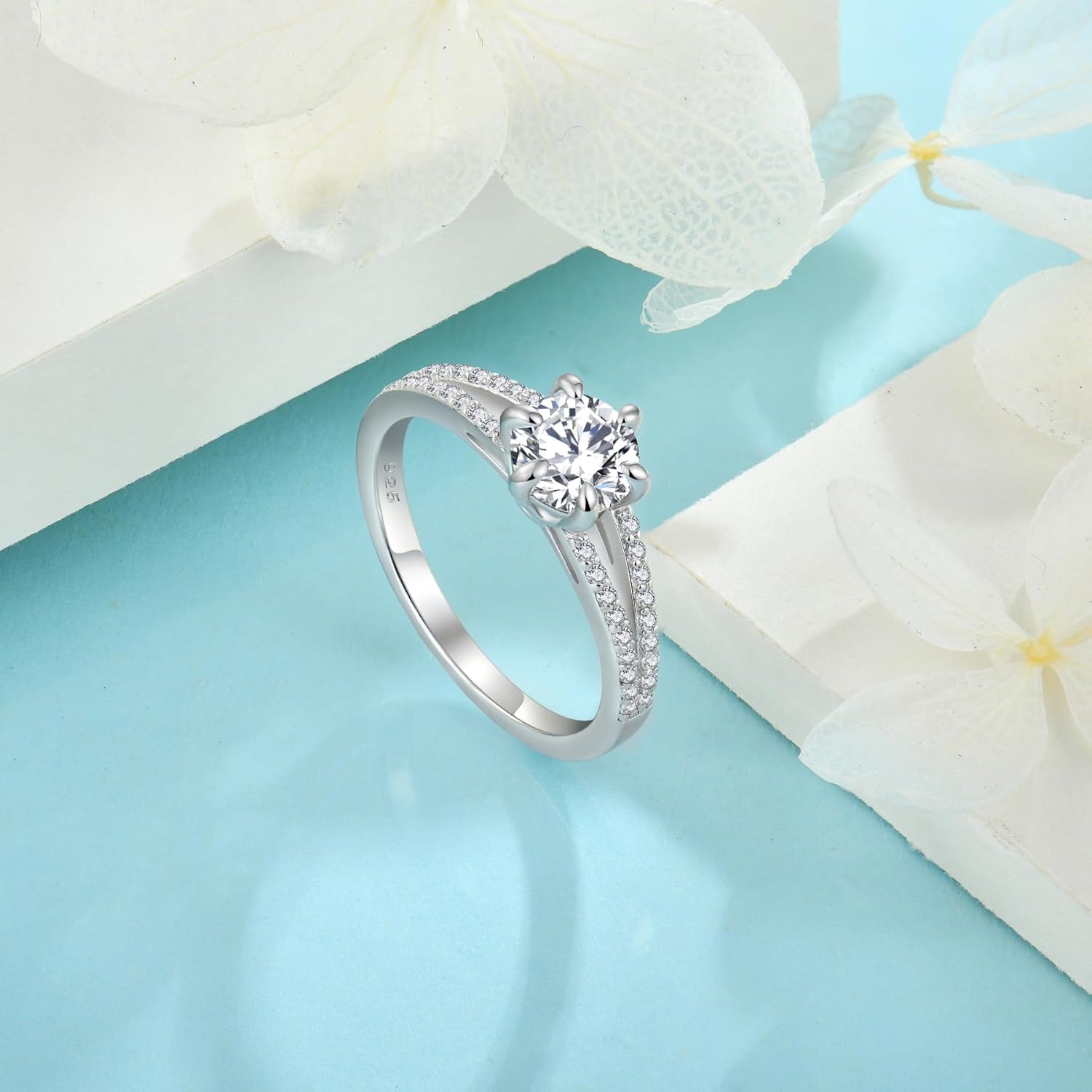 Wedding Ring for Women 925 Sterling Silver Promise Engagement Anniverasry Eternity Ring for Her Brides Wife Size 5-10 - Image 4