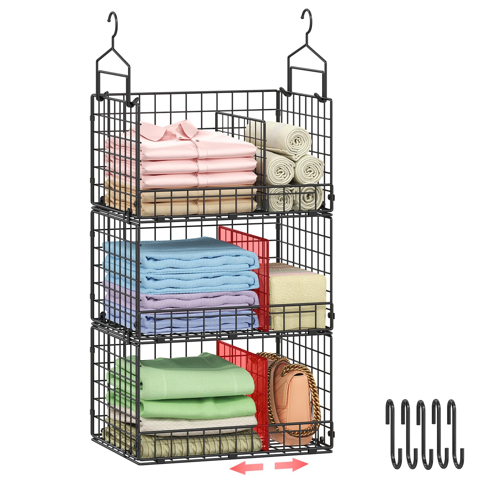 Organiseur de placard suspendu Sonyabecca pour optimiser un petit dressing