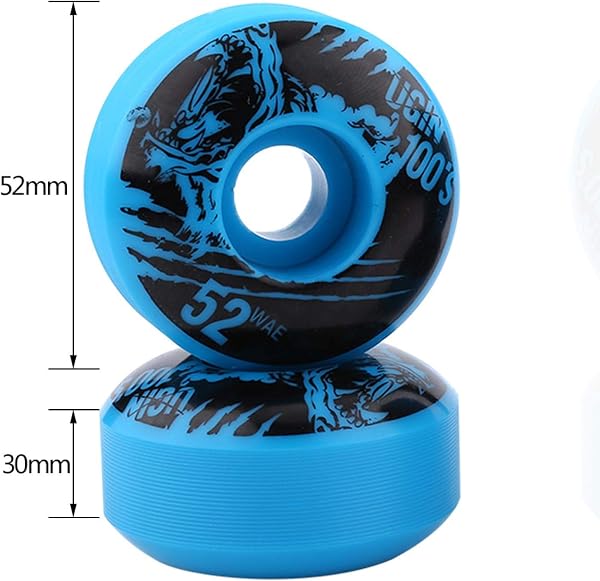Tyenaza Skateboard Wheels 52mm x 30mm 4pcs/Set Skateboard Wheels Longboard PU Cruiser Classic Durable Outdoor (4 Colors) - 2