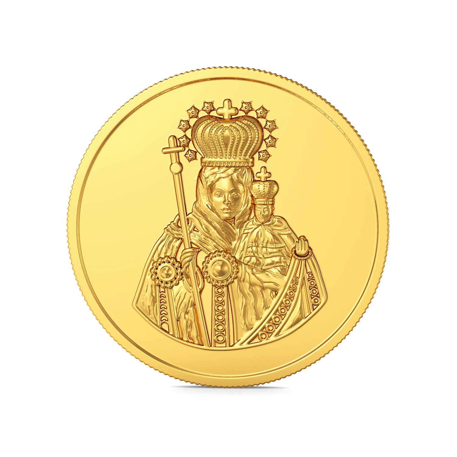 22k (916) 8 gm Yellow Gold Precious Coin with St.Mary Design