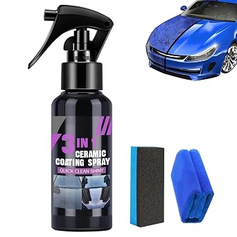 300ml High Protection Fast Nano Ceramic Coating Spray, Prepinfoam 3 in 1 Ceramic Coating Spray, High Gloss Car Scratch Nano Repair Spray, Multi-Functional Car Coat Spray for Car Polish (300ml)