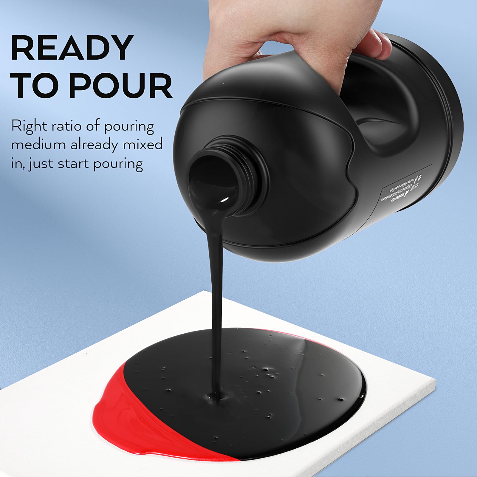 Nicpro Peinture acrylique 1,9 L pré-mélangée avec huile de silicone et gants pour toile, pierre, cellules de bois pour travaux manuels, peinture artistique, prête à verser