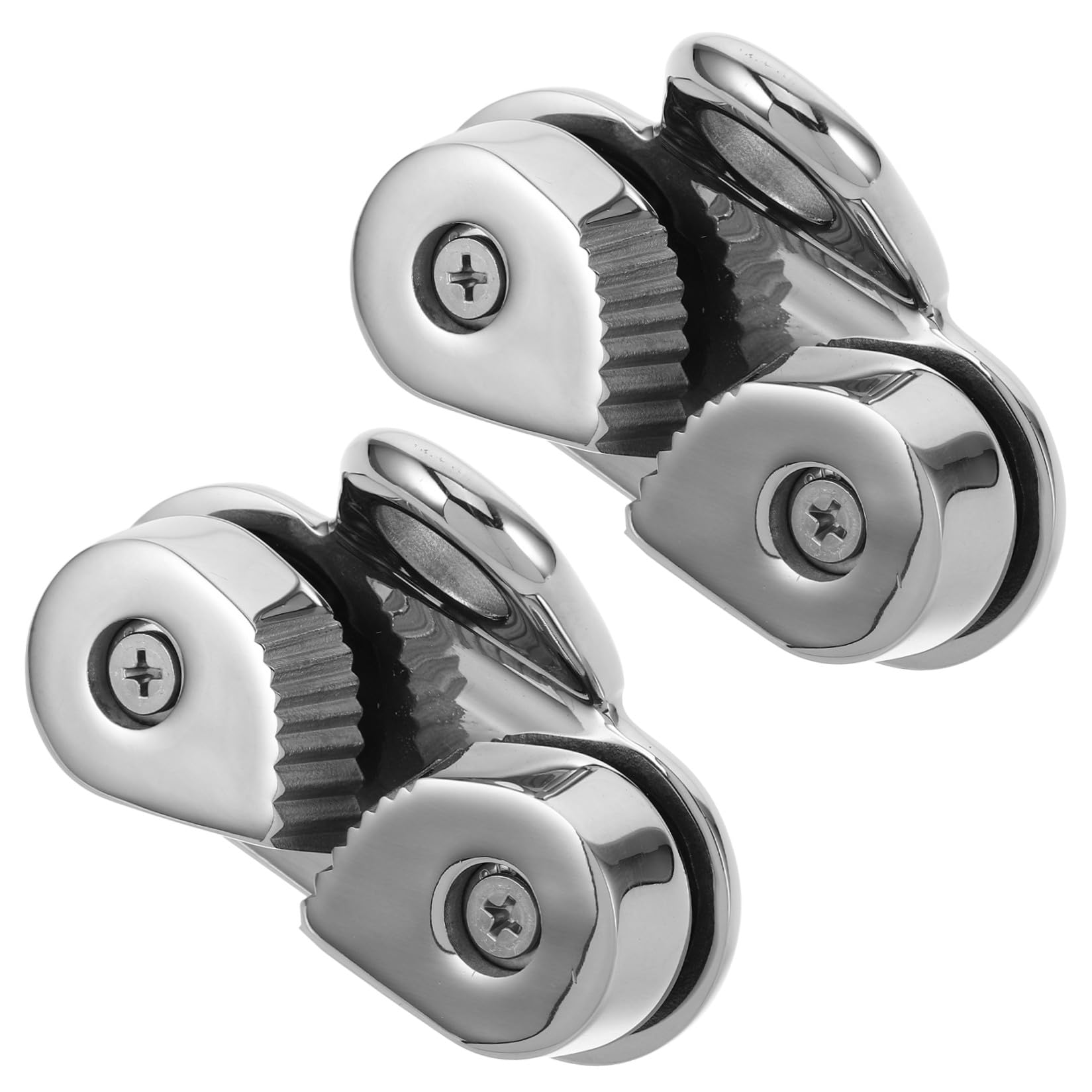 VOSAREA 2 Pezzi Fermacima Marino in Acciaio Inox per Yacht e Pesca | Guida Filo, Due Viti Autofilettanti Incluse, Clip Rinforzate, Finitura Argento e Bordo