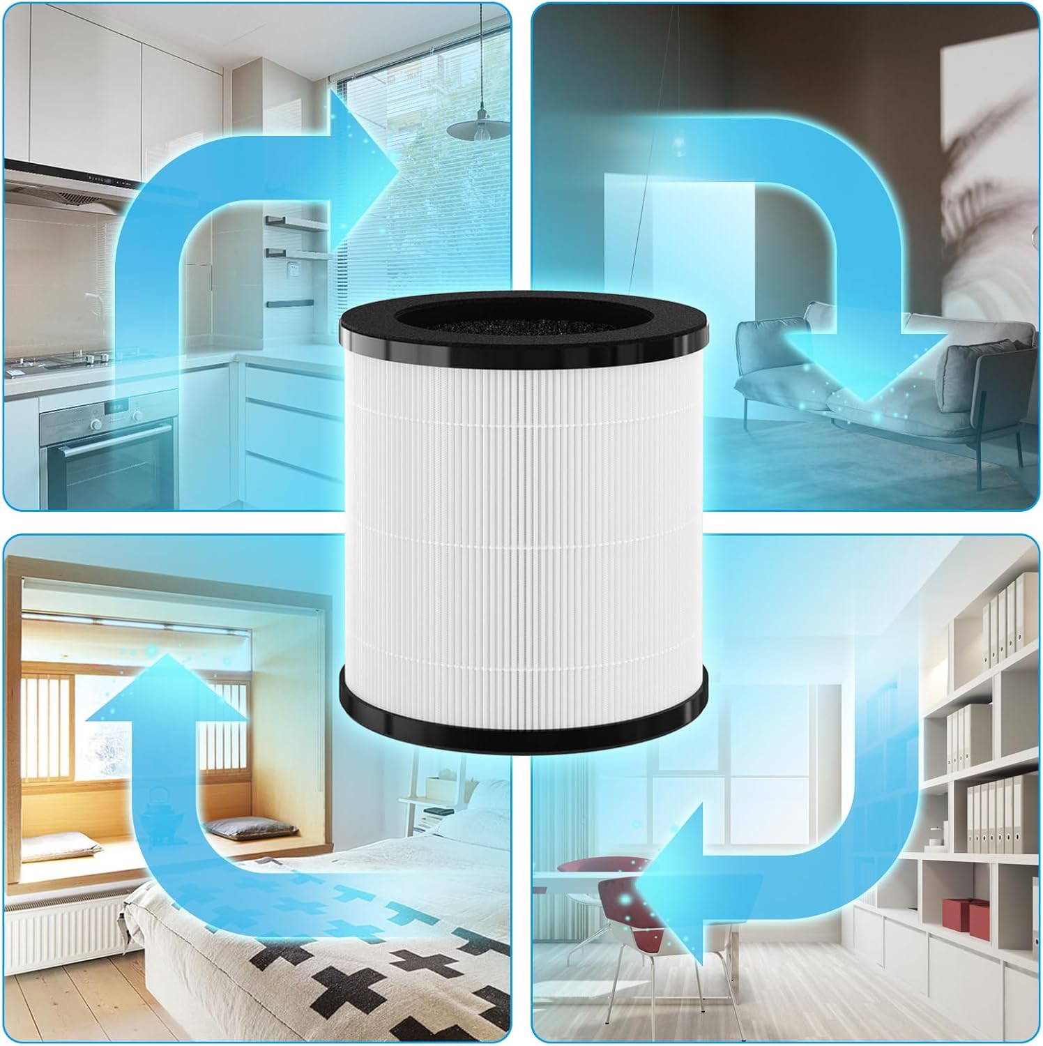 M02 Replacement Filter Compatible with MOO-KA M02 Purifier, 3-In-1 Filter（2-Pack）