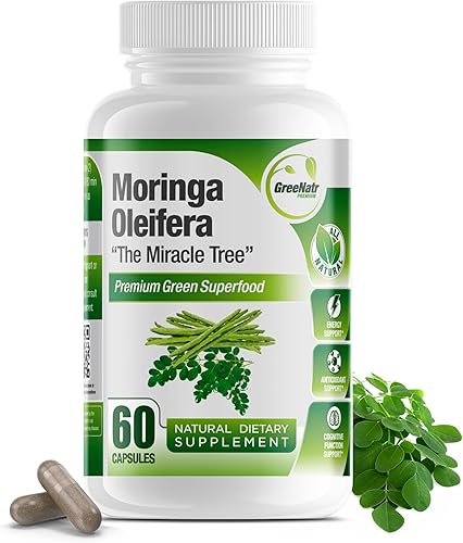 Extracto de hojas oleifera Pure Moringa en cápsulas, 1