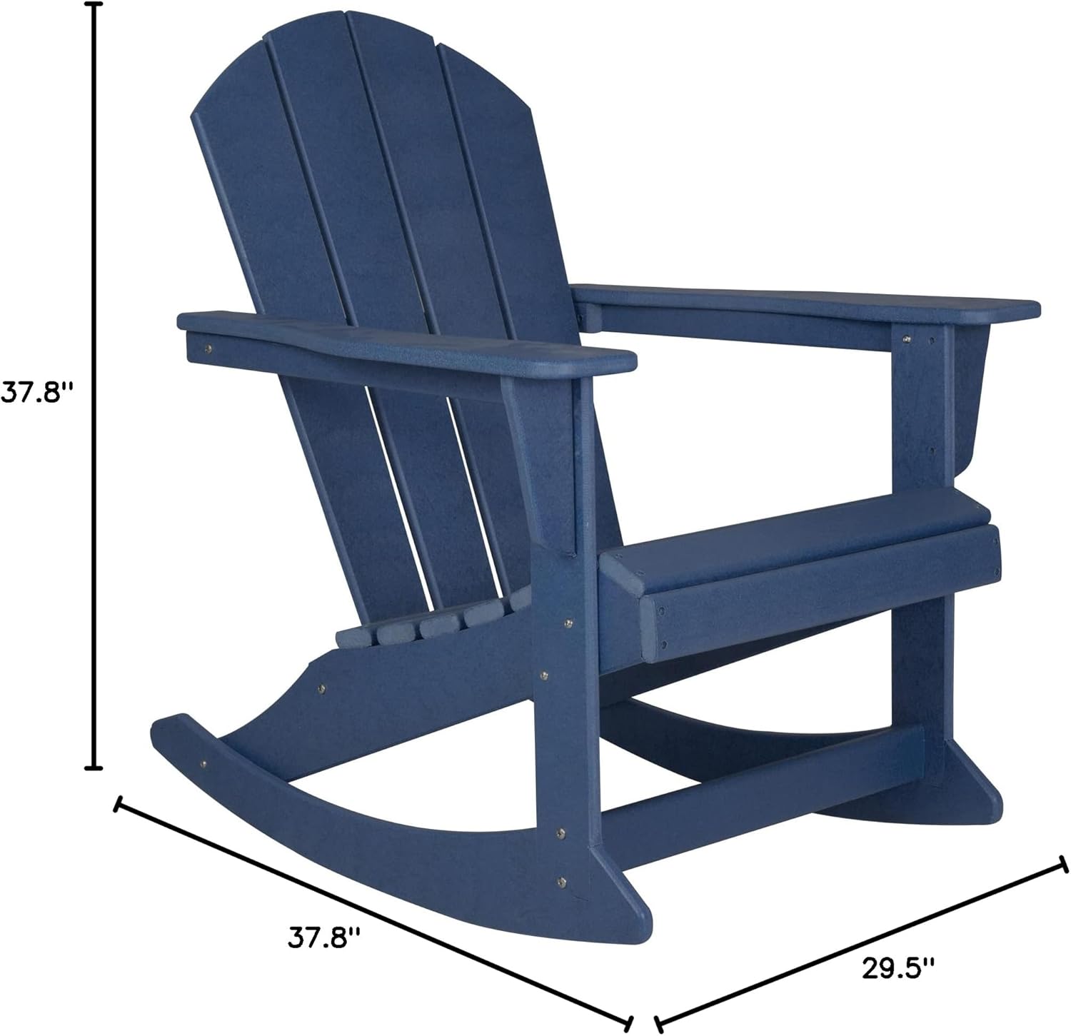 WO Home Furniture Patio Rocking Chair Set of 4 PCS Classic Outdoor HDPE UV Weather Resistant (Navy Blue)