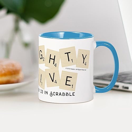 Miniatura 9 de CafePress Scrabble Eighty Five Only 23 - Taza de café de cerámica, taza de té de 11 onzas