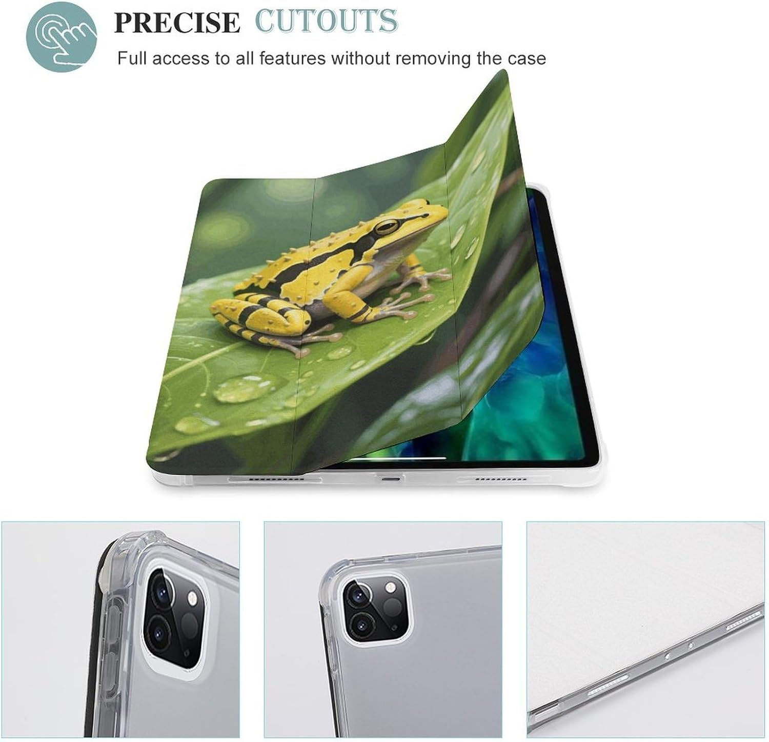 Poison Dart Frog 12.9 in Trifold for iPad Case with Pencil Holder image 4