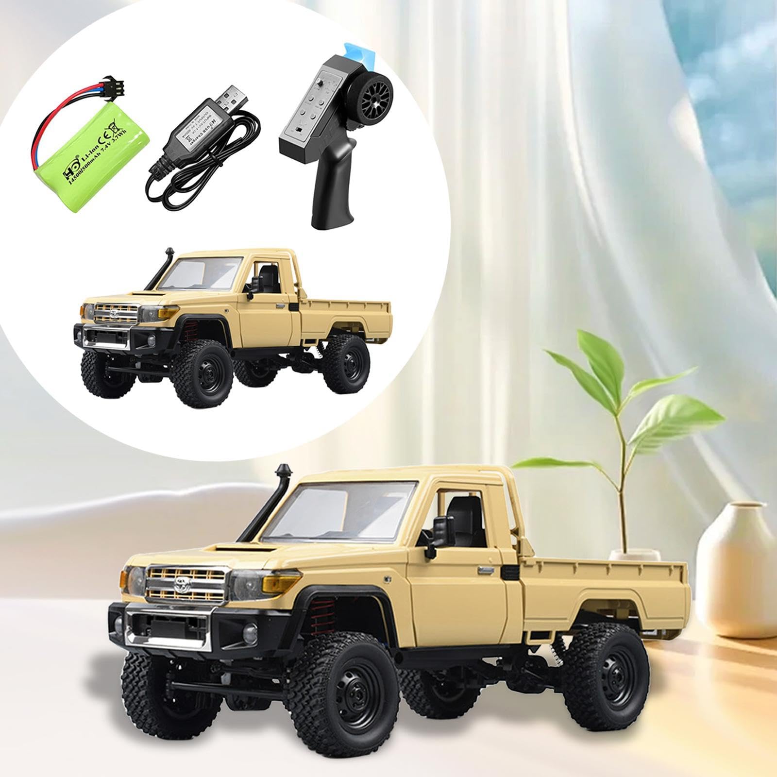 RC Crawler Car Veicolo Pickup Telecomandato 1 12 Fuoristrada Portellone Apribile Pneumatici Realistici Motore 280 Adatto per Bambini Hobby, 1 Batteria