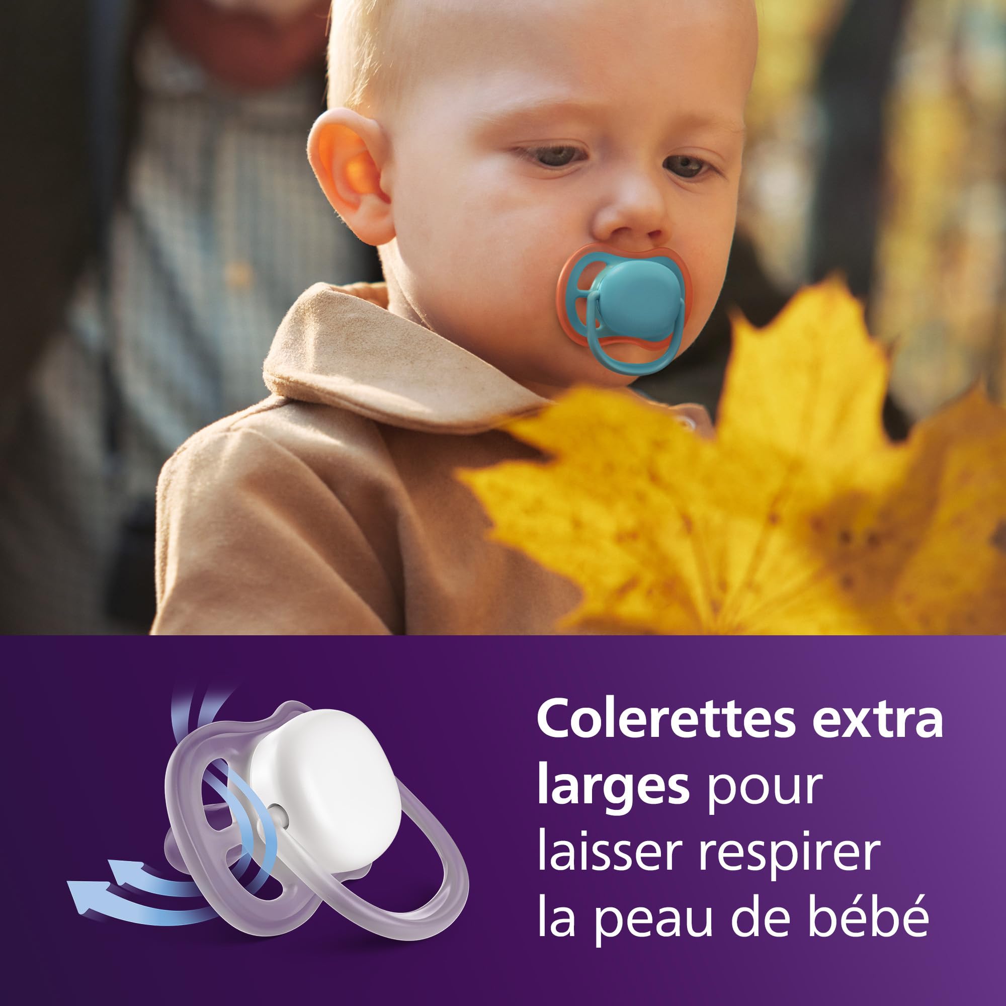 Image secondaire de Sucettes Ultra Air Philips Avent - Orthodontiques pour Bébés 18 Mois et Plus, Lot de 2 avec Étui