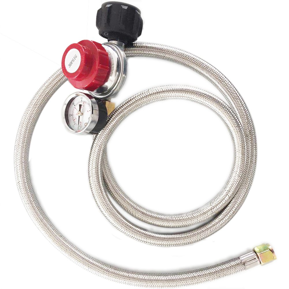 METER STAR 0-30 PSI manguera trenzada ajustable de alta presión de propano cinta de 60 pulgadas
