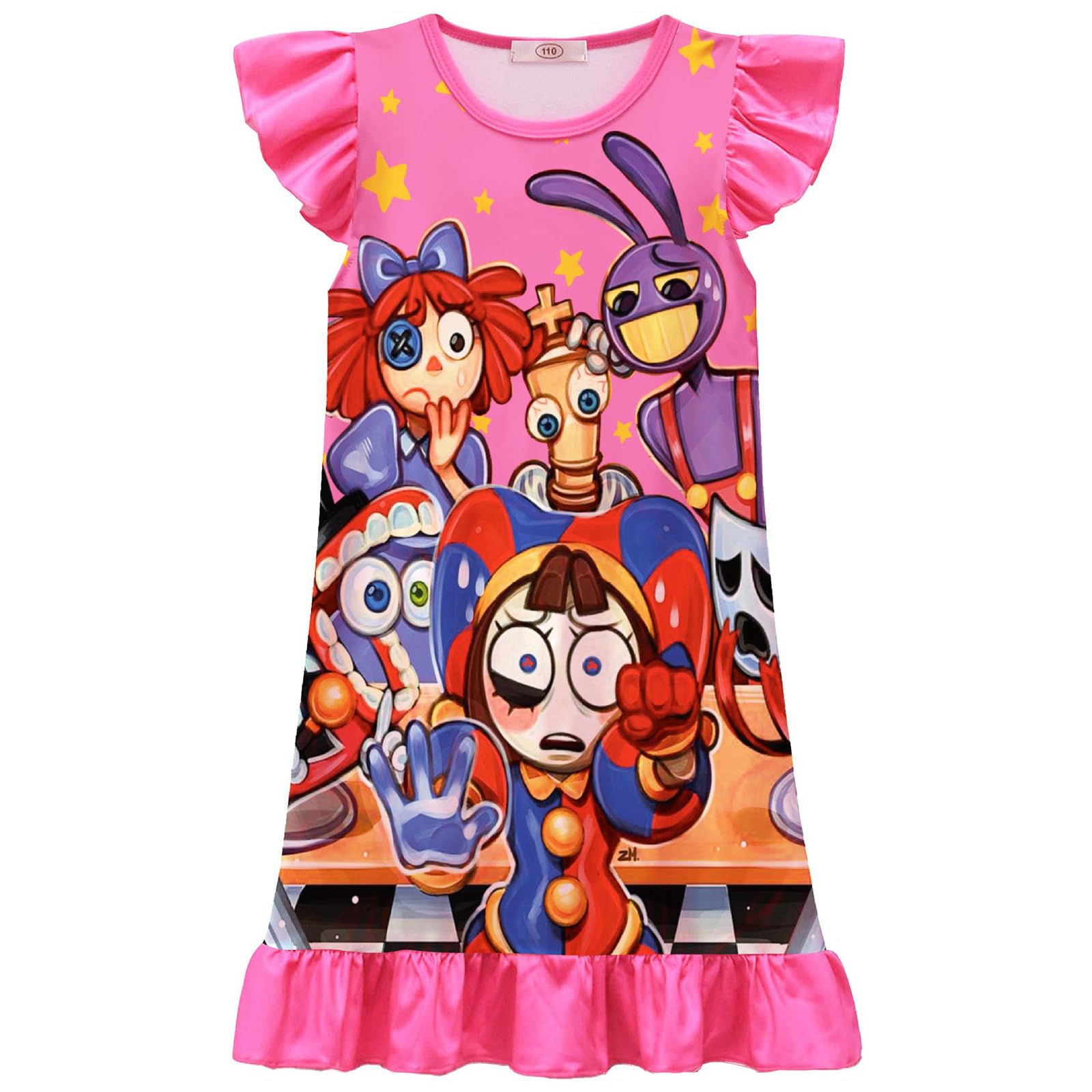 Amazing Circus Dress for Girls Pomni Dress Pomni Costume Circus Character Prints Dresses Joker Adventure Cartoon Anime Fancy Dress Outfit for Halloween Carnival Parties Festival Comedy Events