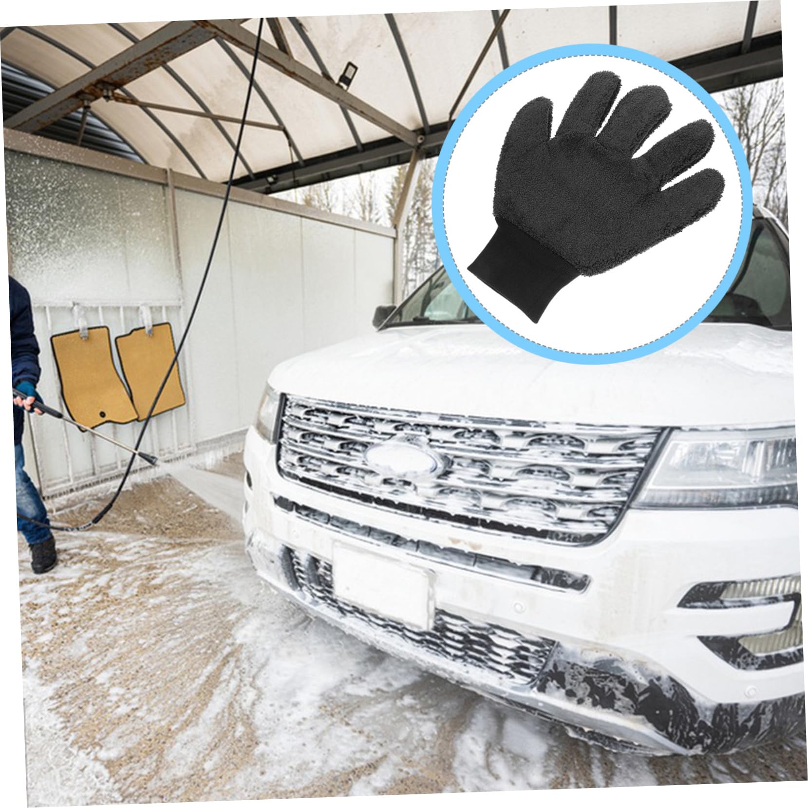 4pezzi Guanto Lavaggio Auto Microfibra Guanto Pulizia Esterni Leggero e Versatile Per Auto e Superfici Domestiche Antigraffio e Facile Da Usare