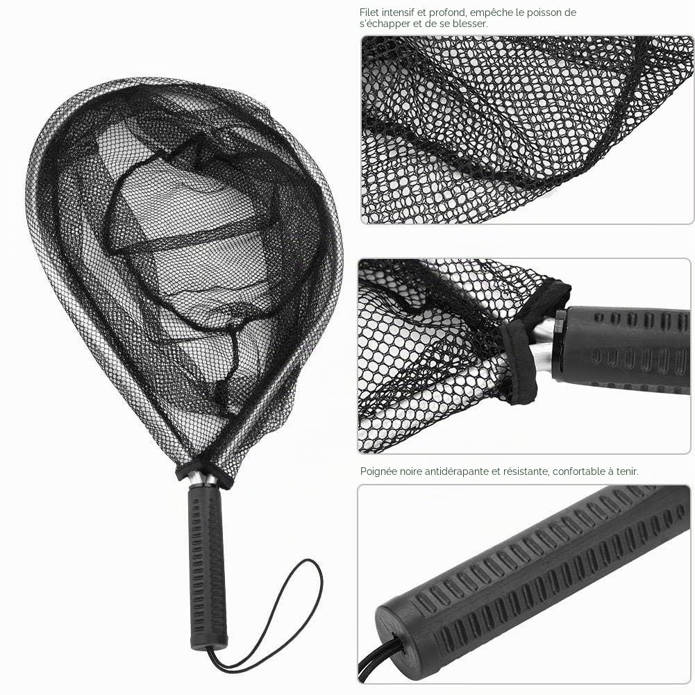 Dioche Filet à gain de pêche, cadre en alliage d'aluminium, filet d'atterrissage de pêche à mouche pour pêche en plein air