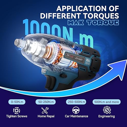 Miniatura 7 de Lavadora a presión inalámbrica y llave de impacto eléctrica de 1000 Nm con batería y cargador, controlador eléctrico para automóvil, hogar, proyecto