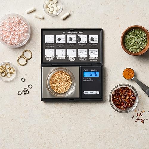 Miniatura 5 de AWS Series Báscula digital de bolsillo, AWS-70-BLK, Negro, 1