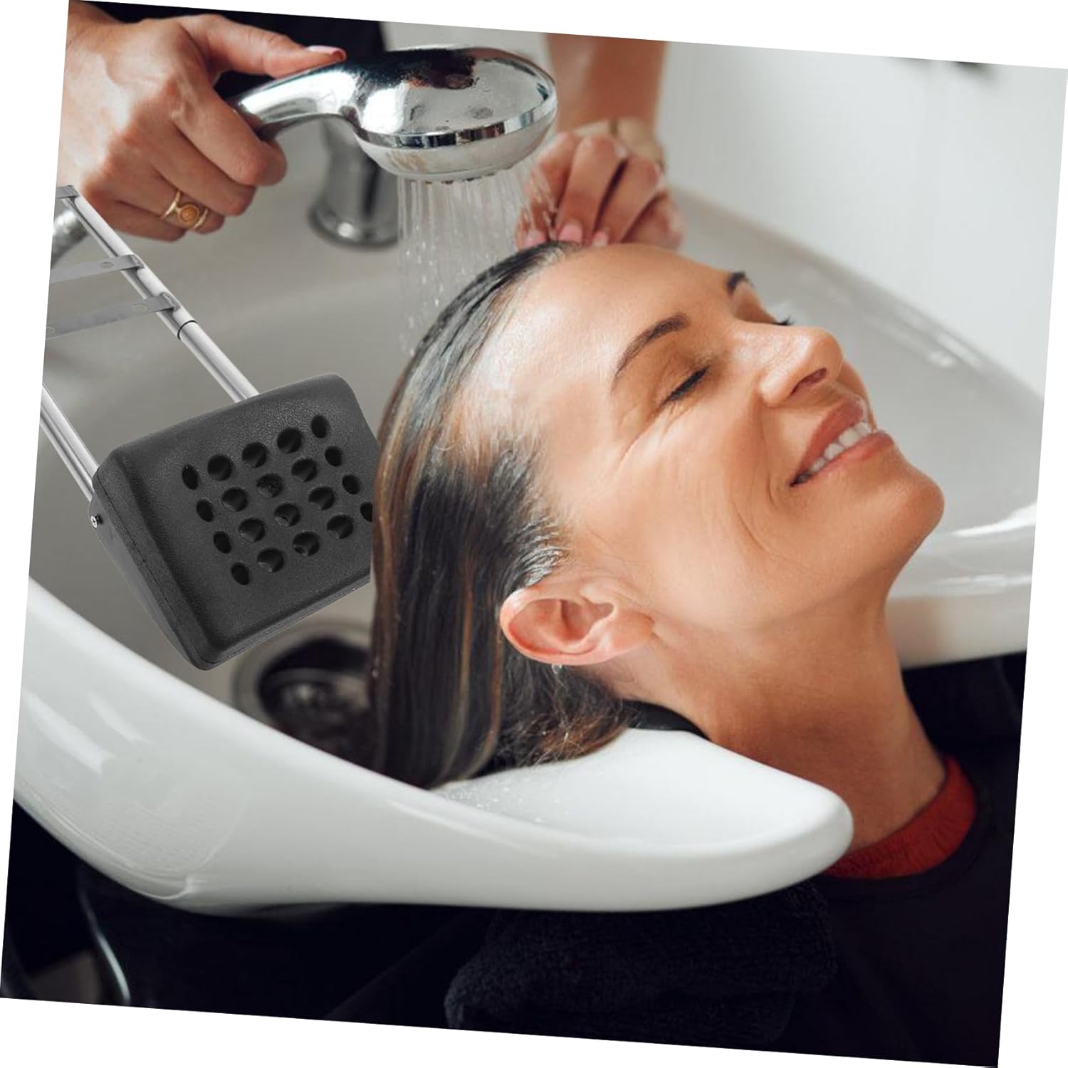 Shampoo Stand with Bath Pillow Neck Rest for Hair Salon Reusable Head Support