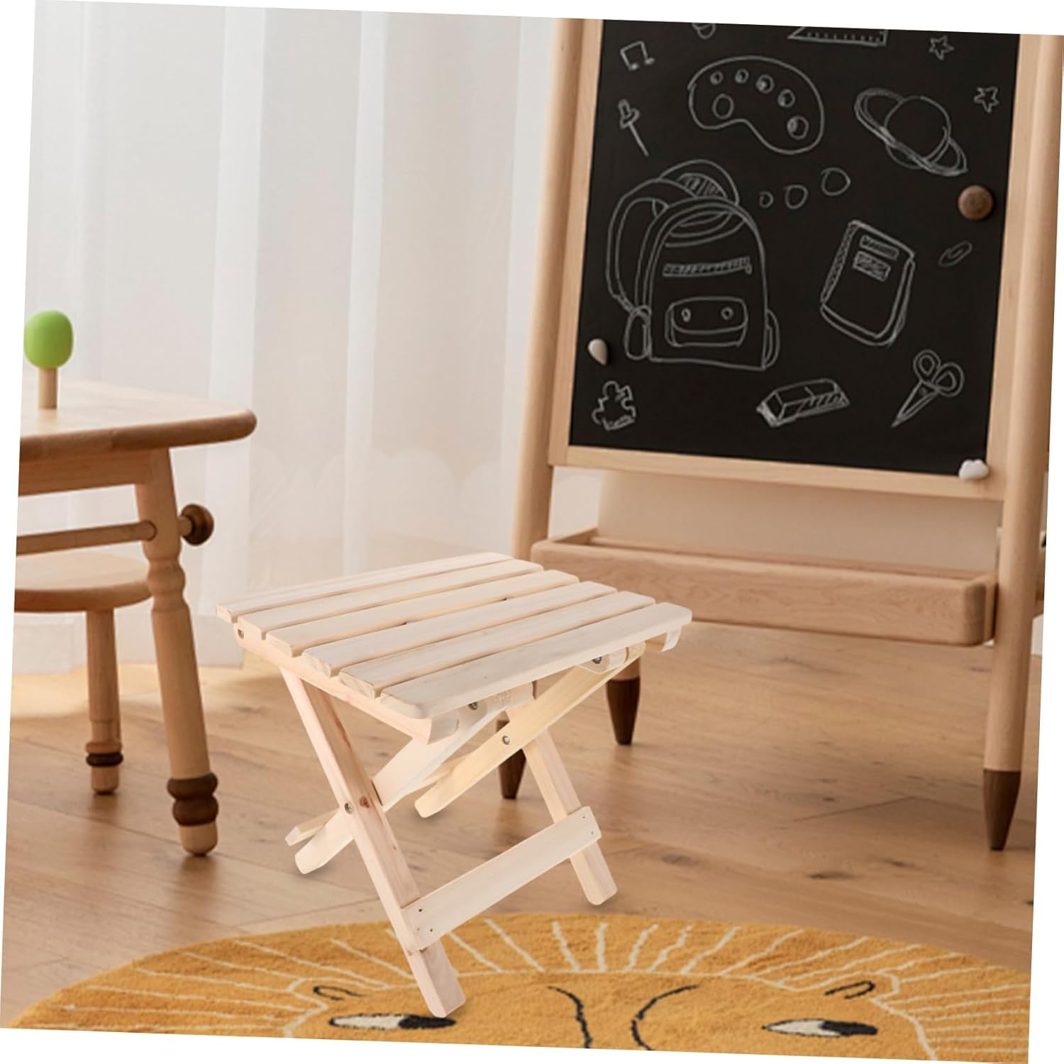 MERRYHAPY Folding Wooden Stool Foldable Step Stool Bench Bath Chair Collapsible Fishing Chair for Picnics Outdoor Camping Hiking Fishing and Family Gatherings