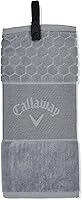 Callaway TW CG Trifold Microfiber Golf Towel SVR 23 - Quick Snap Attachment, Multi-Textured, Super Absorbent 16x21