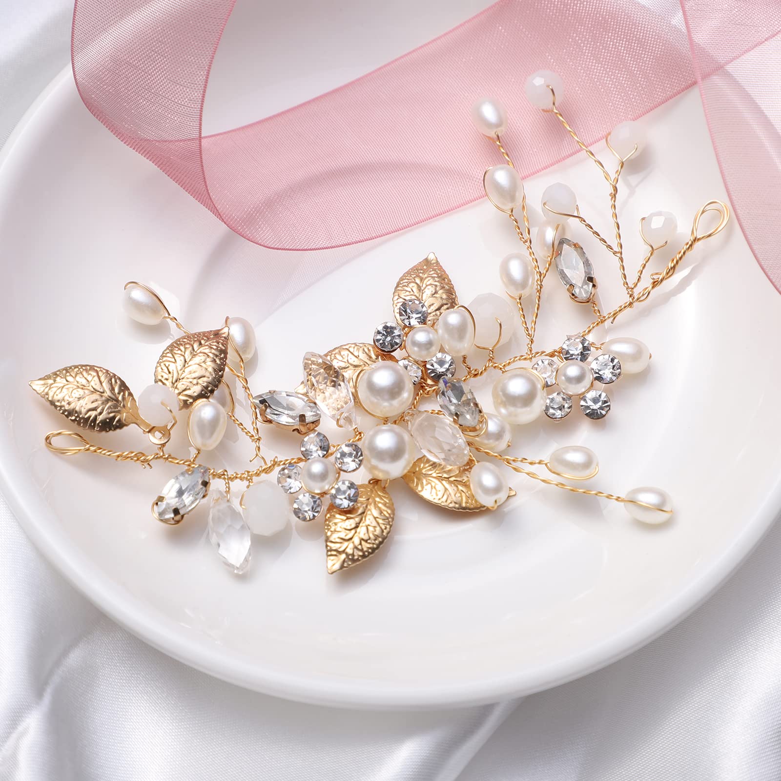 Braut-Haarnadeln Mit Strass & Perlen – Silberfarben, Blumen-Design, Für Hochzeit & Festliche Anlässe