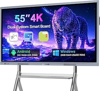 Smart Board Collaboration Hub, JYXOIHUB 55 Inch 4K UHD Digital Electronic Whiteboard Built in Dual OS for Classroom and Business, Touch Screen Interactive Smart Whiteboard (Board Only)